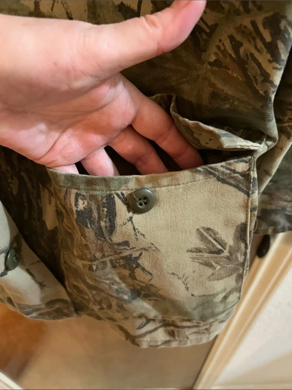 Men's Camouflage Field Jacket - Green Camo. Hunting. Large
